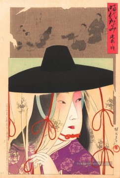 Réflexions des âges Jidai Kagami une femme du Kenmu Toyohara Chikanobu Peinture à l'huile